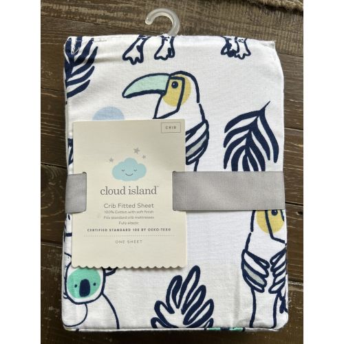 Cloud Island 100% Cotton Fitted Crib Sheet Jungle Animal Toucan Koala Bear Sloth