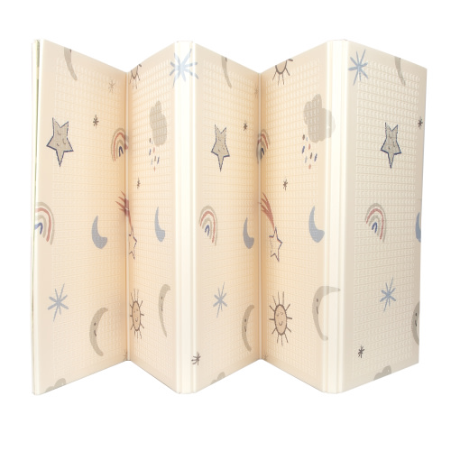Nuby Reversible & Foldable Baby Playmat, Stars and Sky Design, 77"x58", Non-Slip, Easy Clean