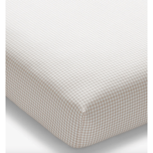 Ditsy Pink Gingham Classic Cool Organic Cotton Percale Fitted Crib Sheet