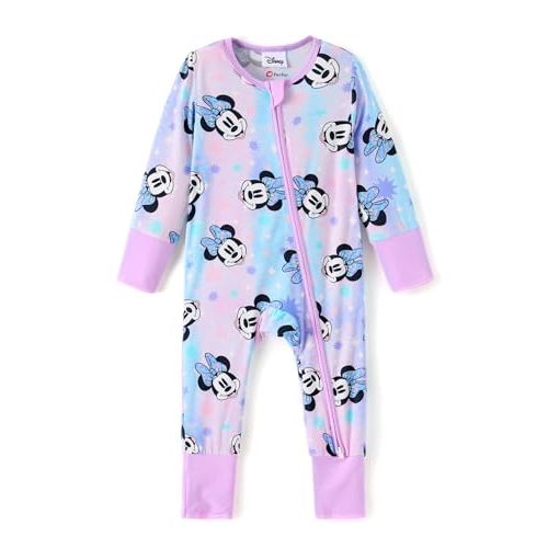 Disney Baby Viscose Made from Bamboo 2-way Zip Footie Romper Outfit NB-Inf