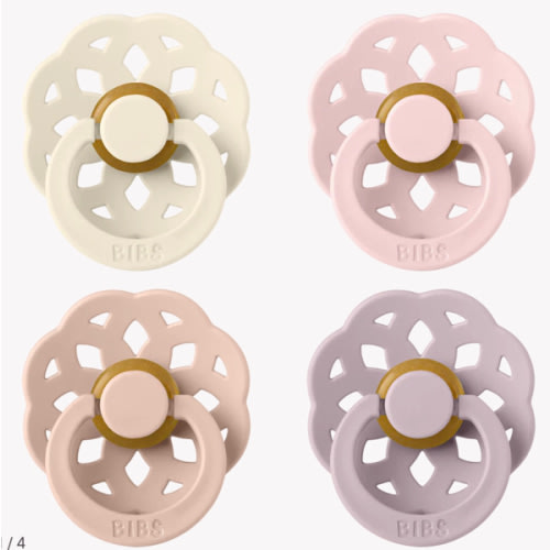 BIBS Boheme Pacifiers 4-Pack - Ivory, Blush, Blossom, Lilac – Bibsworld store US