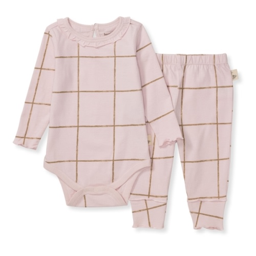 Swiss Check Baby Boy Bodysuit & Pant Set