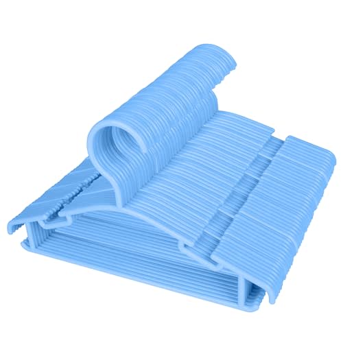 GoodtoU Baby Hangers, 60 Pack Blue Plastic Small Hangers for Closet, Infant to Kids Coats and Clothes