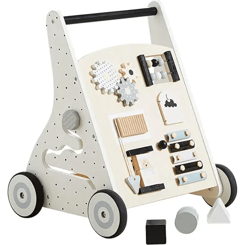 Beright Wooden Baby Walker Push and Pull Learning Activity Walker Kids’ Activity Toy Multiple Activities Center Develops Motor Skills & Stimulates Creativity (Natural)
