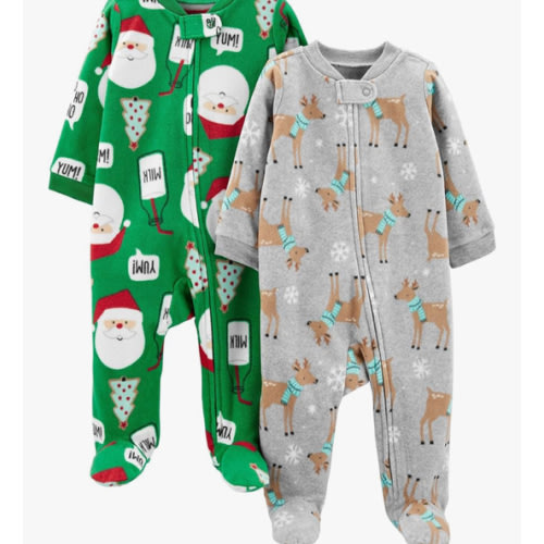 Simple Joys by Carter's Baby Holiday Fleece Footed Sleep and Play, Pack of 2