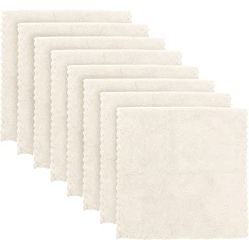 BAMBOO QUEEN Super Soft Burp Cloths 8 Pack - Thick - Extra Absorbent - Perfect Size Large 20" by 10" - Light and Easy to Carry - Milk Spit Up Rags - Burpy Cloths for Unisex, Boy, Girl - Cream