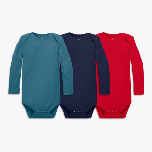 The Organic Long Sleeve Babysuit 3-pack