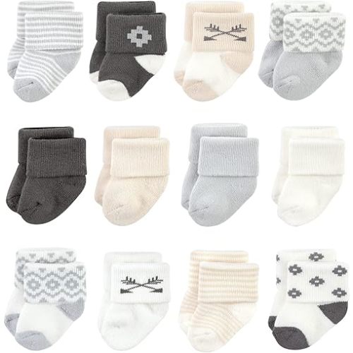 Hudson Baby Baby Girls' Cotton Rich Newborn and Terry Socks