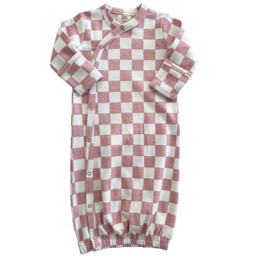 Strawberry Shortcake Checkerboard / Organic Gown
