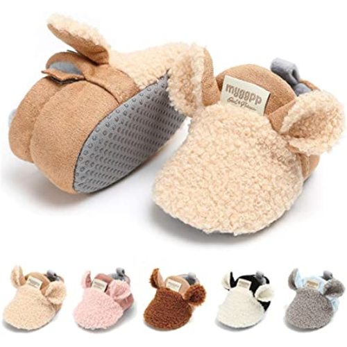 LAFEGEN Baby Booties for Boys Girls with Soft Lining Non Slip Gripper Newborn Infant Slipper Socks Toddler First Walker Crib Shoes 0-18 Months
