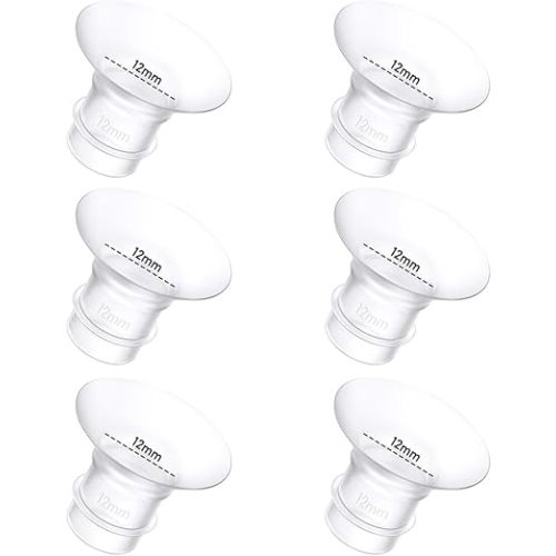 6Pcs Breast Pump Flange Insert 12mm Compatible with Momcozy/Spectra/Medela/eufy/Elvie/Lansinoh/Paruu P10 Breast Pump, Fit for Momcozy M5/M9/M6/V2 Pro/V2 pro/S12 Pro/eufy E10 S1 S1 Pro, 24mm Flange