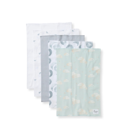 Hello Moon Organic Cotton Burp Cloths 5 Pack