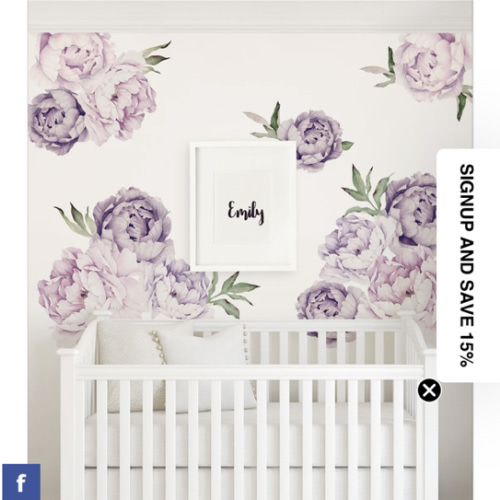 Peony Flower Wall Stickers-LARGE set – Simple Shapes
