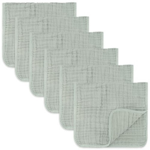 Muslin Burp Cloths Large 100% Cotton by Comfy Cubs, Color: Fern, Size: pack of 6