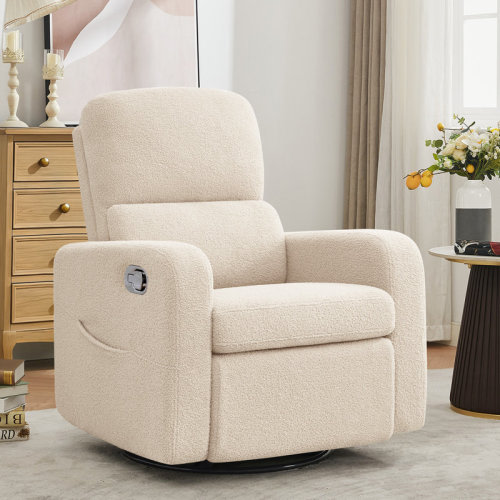 Latitude Run® Reiby 36" Modern Upholstered Swivel and Rocker Glider Recliner & Reviews | Wayfair