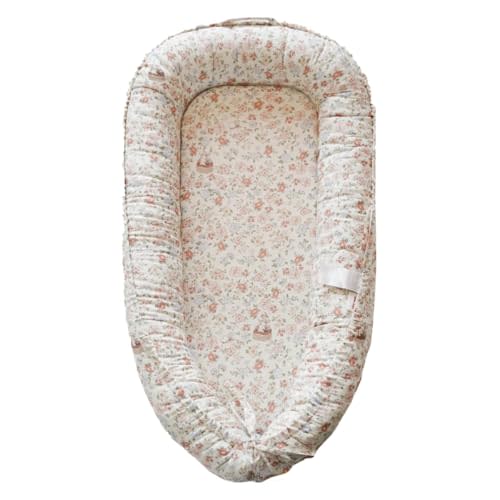 CooCooBaby Infant Lounger, Baby Nest Cover for Baby Girls & Boys, Newborn Essentials for Baby 0-12 Months, 100% Cotton Breathable (Wonderland_Muslin)