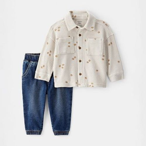 Baby Boy Carter's 2-Piece Acorn Button-Down Shirt & Pull-On Denim Pant Set