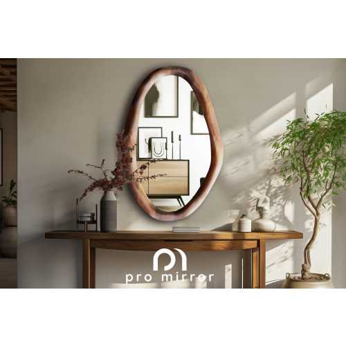 Walnut Wooden Framed Mirror, Organic Mirror, Aesthetic Mirror, Farmhouse Mirror