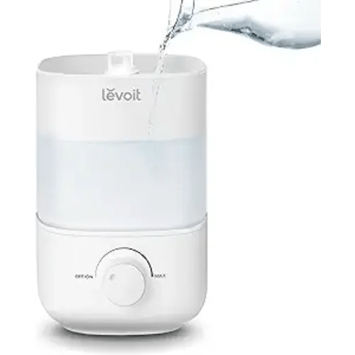 LEVOIT Top Fill Humidifiers for Bedroom, 2.5L Large Tank, Easy to Fill and Clean, 26dB Quiet Cool Mist Air Humidifier for Home Baby Nursery & Plants,Auto Shut-off and BPA-Free for Safety, 25H Runtime - White