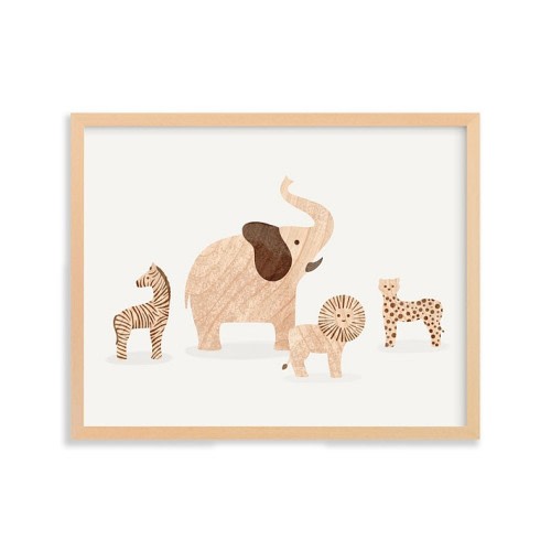Minted® Wooden Safari Animals Framed Art by Dani Lugato