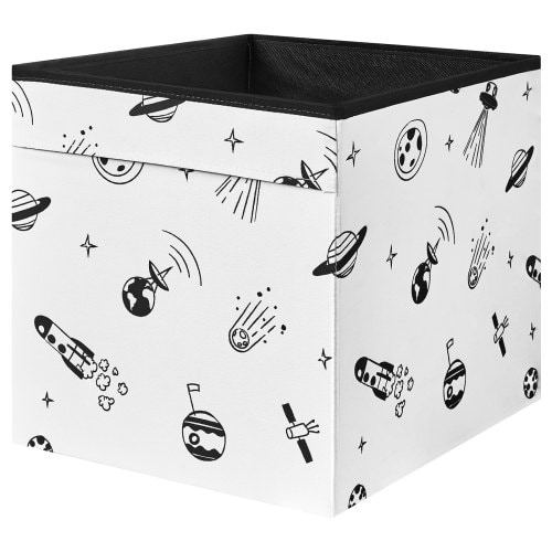 AFTONSPARV Box - space black/white 13x15x13 "