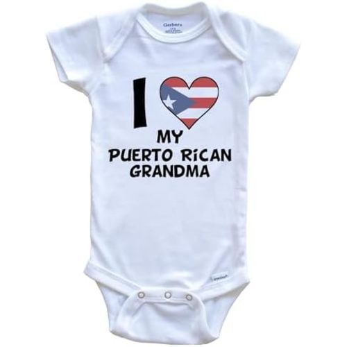 I Heart My Puerto Rican Grandma Puerto Rico Flag One Piece Baby Bodysuit