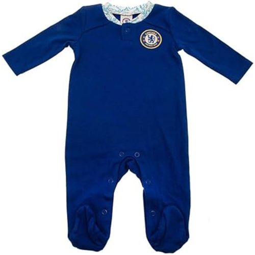 Chelsea FC Baby Crest Long-Sleeved Sleeper, Royal Blue/White, 9-12 Months