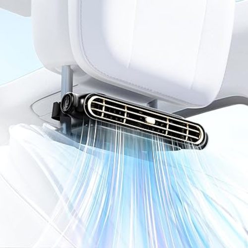2026 Car Headrest Fan, Invisible Car Seat Cooling Fan, USB Backseat Fan Portable Vehicle Design with 3 Adjustable Wind Speeds for Most Cars Vehicle Jeep Van RV Truck