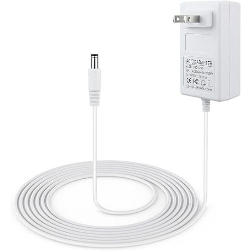 10 ft Power Cord for 4moms mamaRoo 4, 12V 3A Charger for RockaRoo Baby Swing, AC Adapter, White