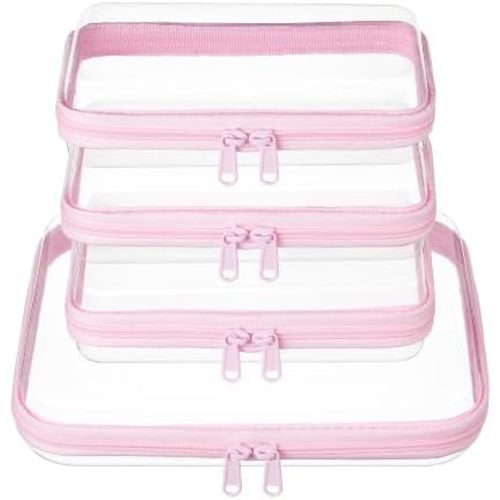 Clear Zipper Pouches, Hard Shell Zipper Case (M+3S)