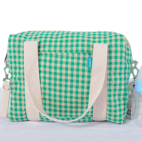 GOJIBERRY STROLLER CADDY - Green Gingham