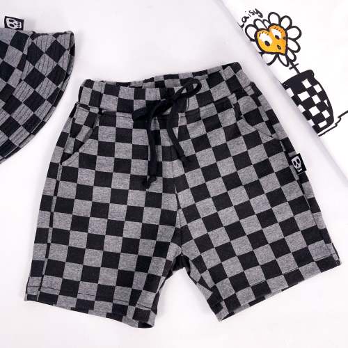 CHECKERBOARD GREY SHORTS