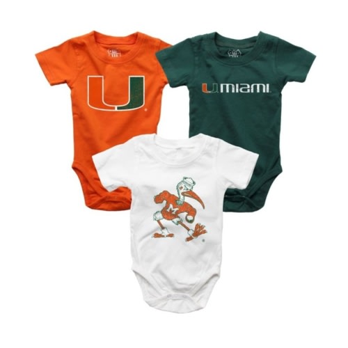 University of Miami Infant Bodysuit 3-Pack