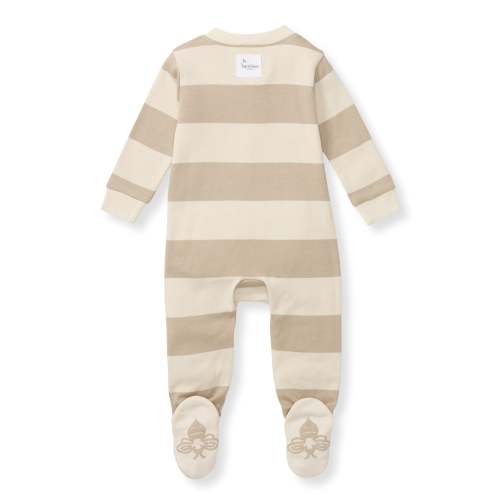 Mommy & Me Rugby Stripe Organic Cotton Sleep & Play - Oat – Burt's Bees Baby