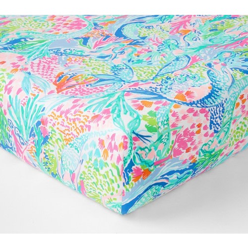 Lilly Pulitzer Mermaid Cove Organic Crib Fitted Sheet