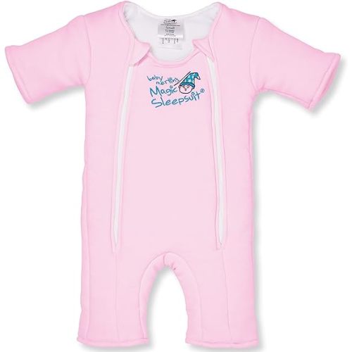 Baby Merlin's Magic Sleepsuit - Swaddle Transition Product - Cotton-Pink-3-6 Months - 1 Count (Pack of 1) - pink