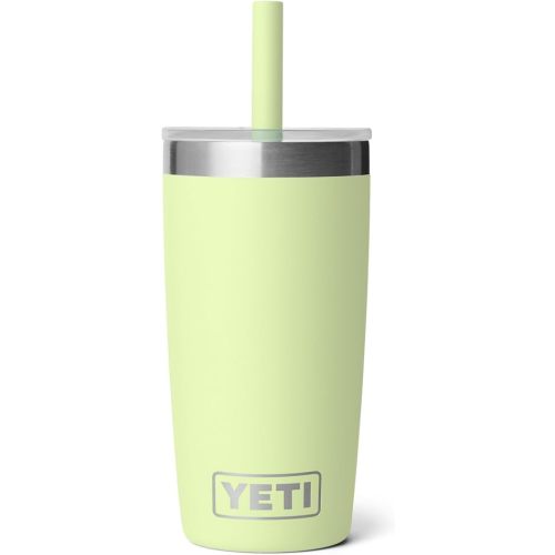 YETI Rambler Jr. 10 Oz Tumbler with Silicone Straw Lid, Grasshopper