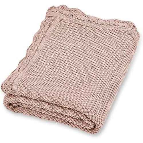 YOYI YOYI Cotton Baby Blanket Toddler Blankets Soft Warm Breathable Nursery Swaddling Blankets for Girls and Boys Receiving Blanket for Crib, Stroller, car31x40 inches (Dusty Rose)
