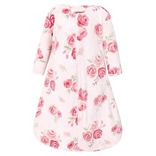 Hudson Baby Unisex Baby Plush Sleeping Bag, Sack, Blanket, Blush Rose Long-Sleeve, 0-6 Months