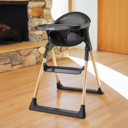 Float Easy Clean Foldable High Chair - Black