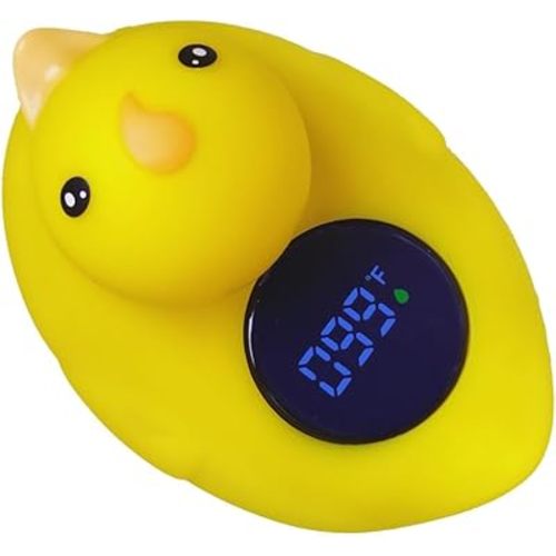 Baby Bath Thermometer - Accurate Water Temperature Monitor, Smart Display, and Fun Floating Duck Design - Hug Happy, Safe Bath - Ideal for Parents and Caregivers