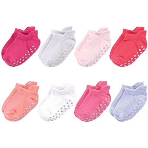 Touched by Nature Baby Girls' Organic Cotton Socks with Non-Skid Gripper for Fall Resistance