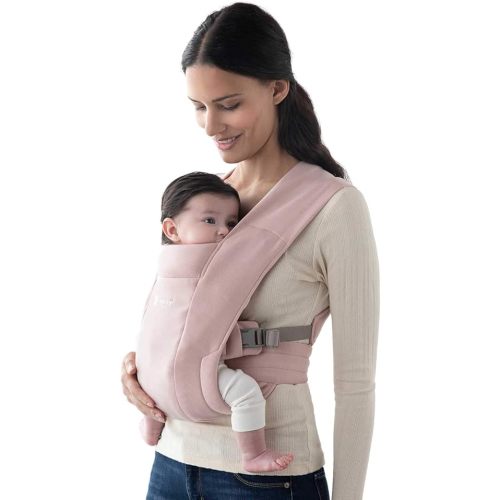 Ergobaby Embrace Cozy Newborn Essentials Baby Carrier Wrap (7-25 Pounds), Ponte Knit, Blush Pink