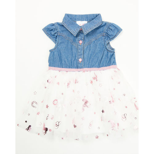 Sugar California Infant Girls' Denim Western Yoke Rodeo Tutu Dress