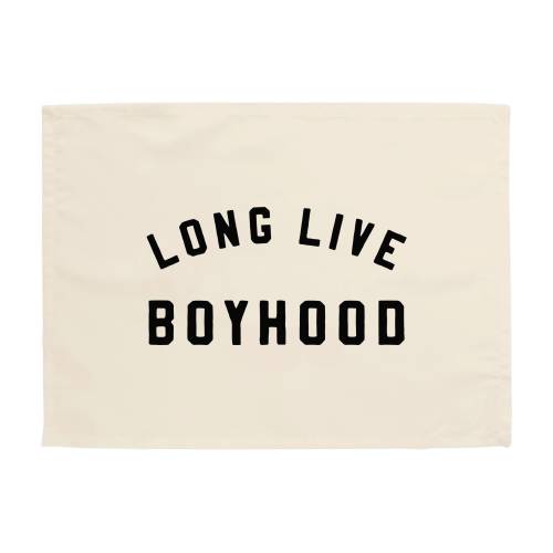 Long Live Boyhood Easy Hang Banner™ for Boy's Rooms, Brother's Rooms & Playrooms - Boy's Room Wall Decor - Natural and Black
