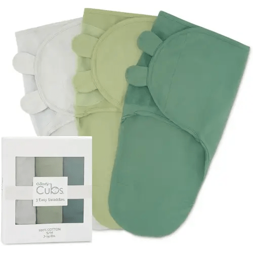 Comfy Cubs Swaddle Blanket Baby Girl Boy Easy Adjustable 3 Pack Infant Sleep Sack Wrap Newborn Babies (Small 0-3 Months, Stone, Sage, Azul)