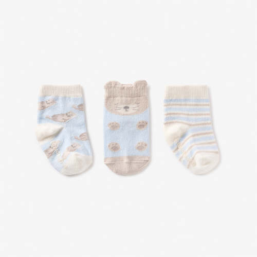 Otter Non Slip Baby Socks 3 pack MULTI / 0-12M