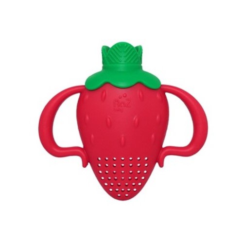 RaZbaby Fruitique Baby Food Feeder 6m+ - Strawberry: Silicone, BPA-Free, Phthalate-Free