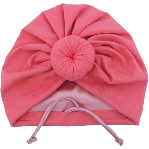 Silky Satin Lined Turban Hat for Babies Infant Toddler Girls Boys Bonnet Newborn Cotton Beanie Little Kids Shower Caps