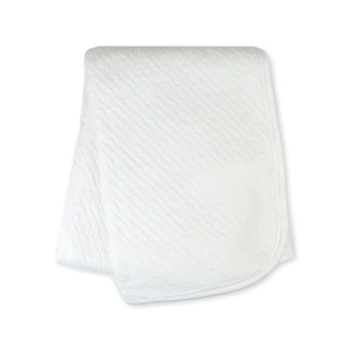 HonestBaby Matelasse Reversible Receiving Blanket 100% Organic Cotton for Baby Boys, Girls, White, One Size